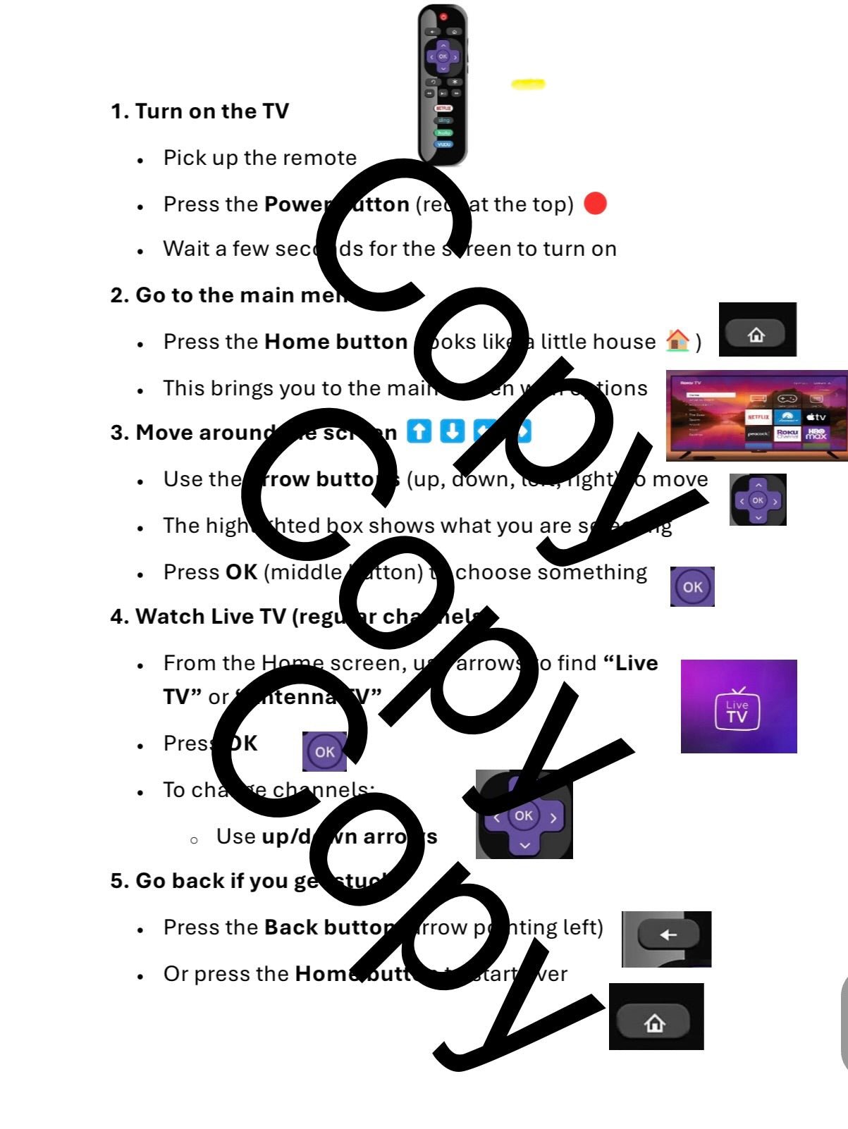 Roku Remote Help for Elders